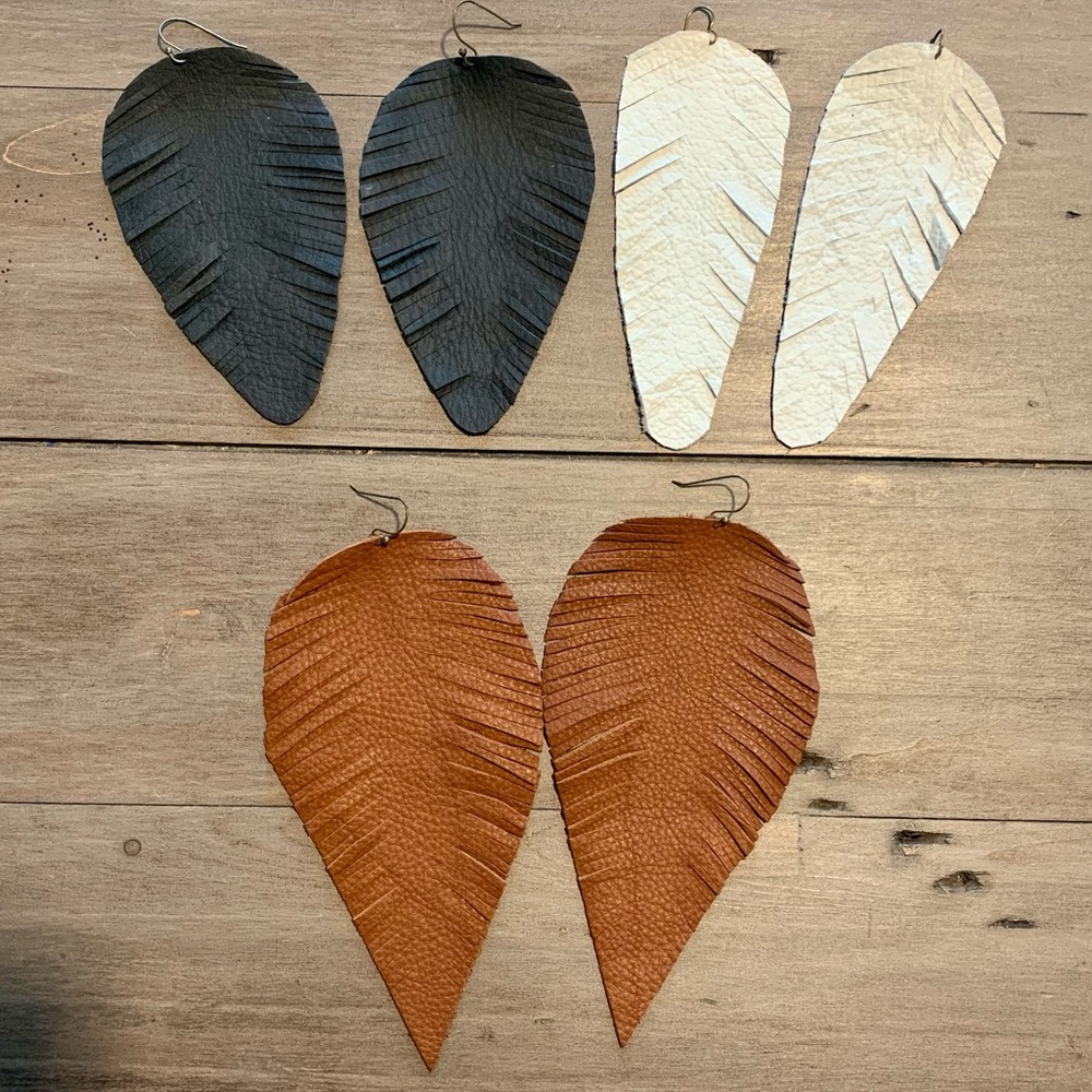 Leather earring set
